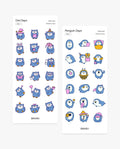 Owl & Penguin Sticker Pack – 2’li Set
