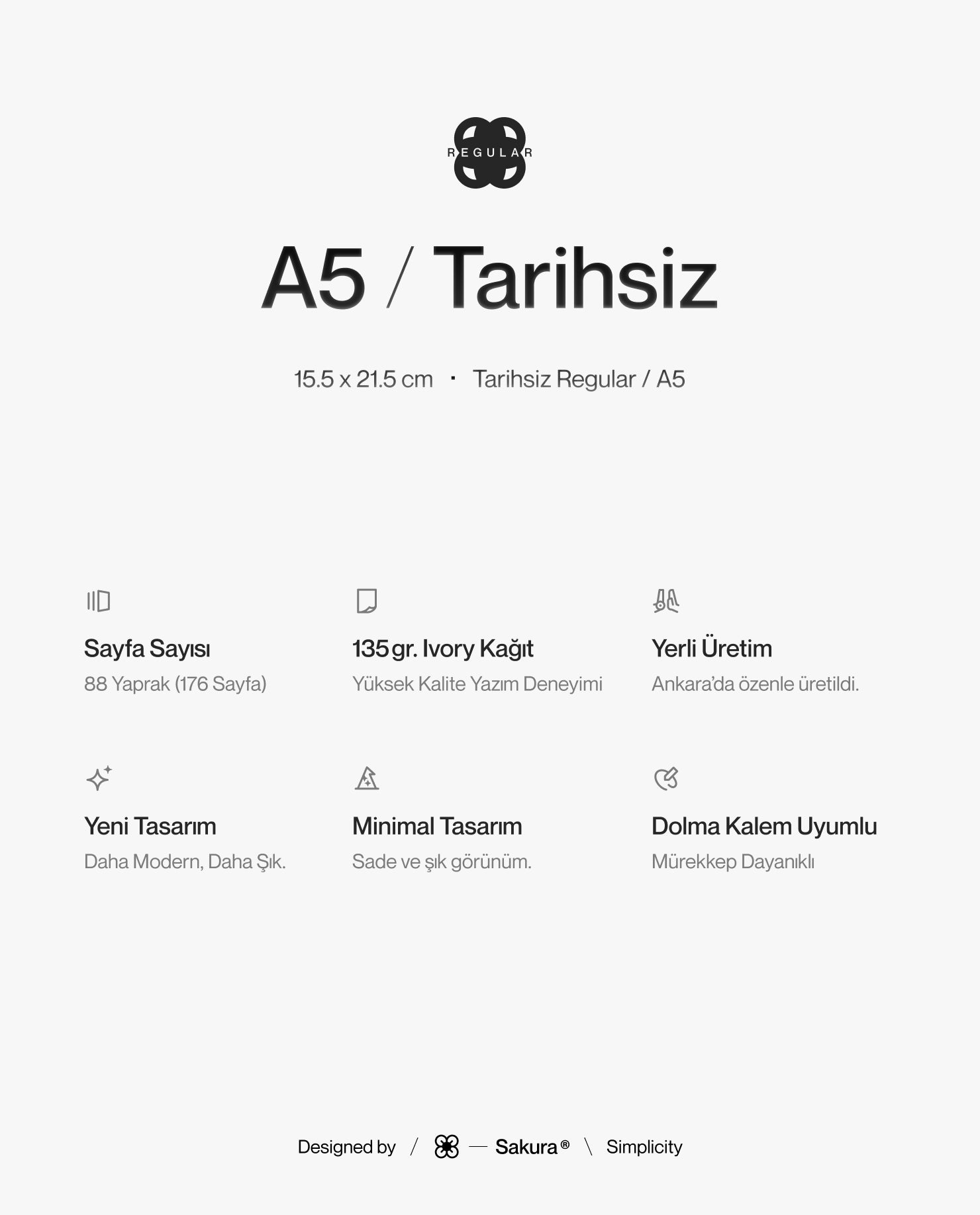 Tarihsiz A5 Ajanda · Daylight