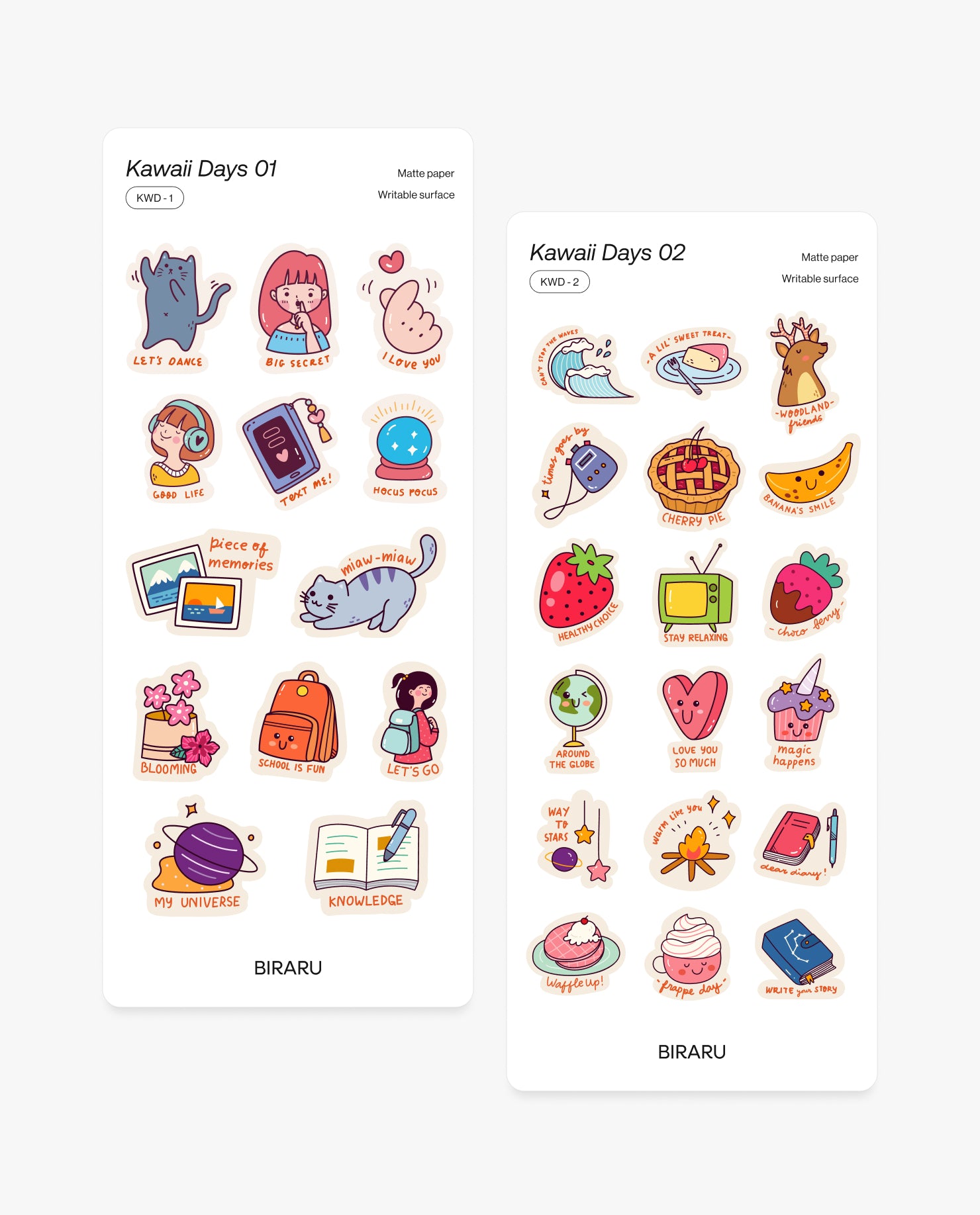 Kawaii Sticker Pack – 2’li Set