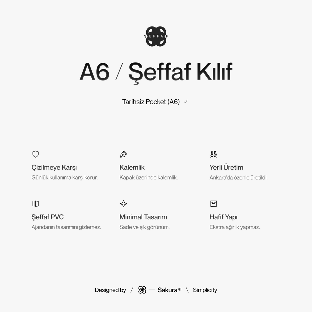 Pocket Şeffaf Kılıf - A6