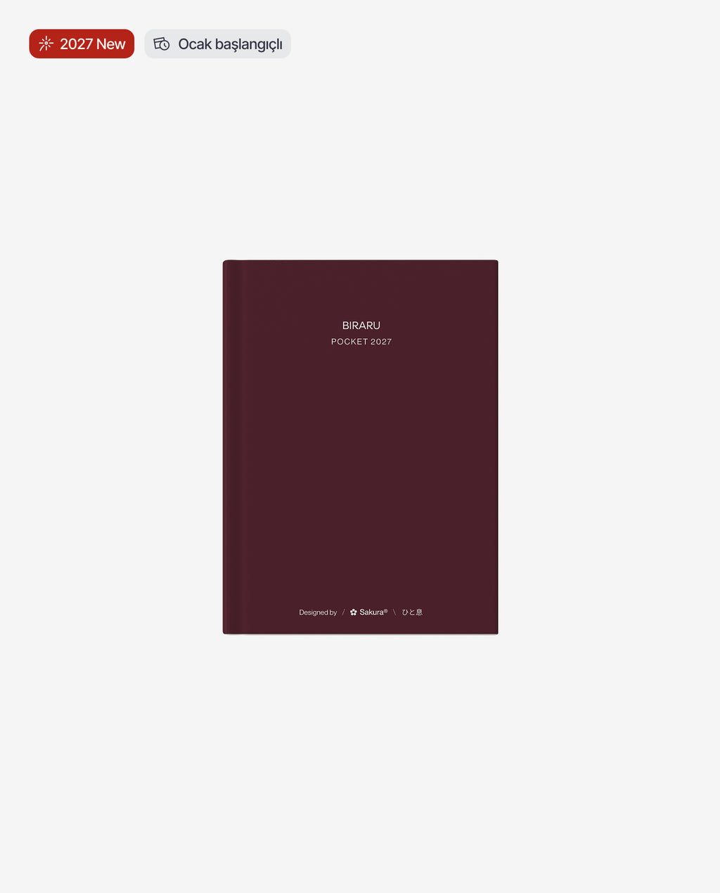 2027 A6 Ajanda · Burgundy