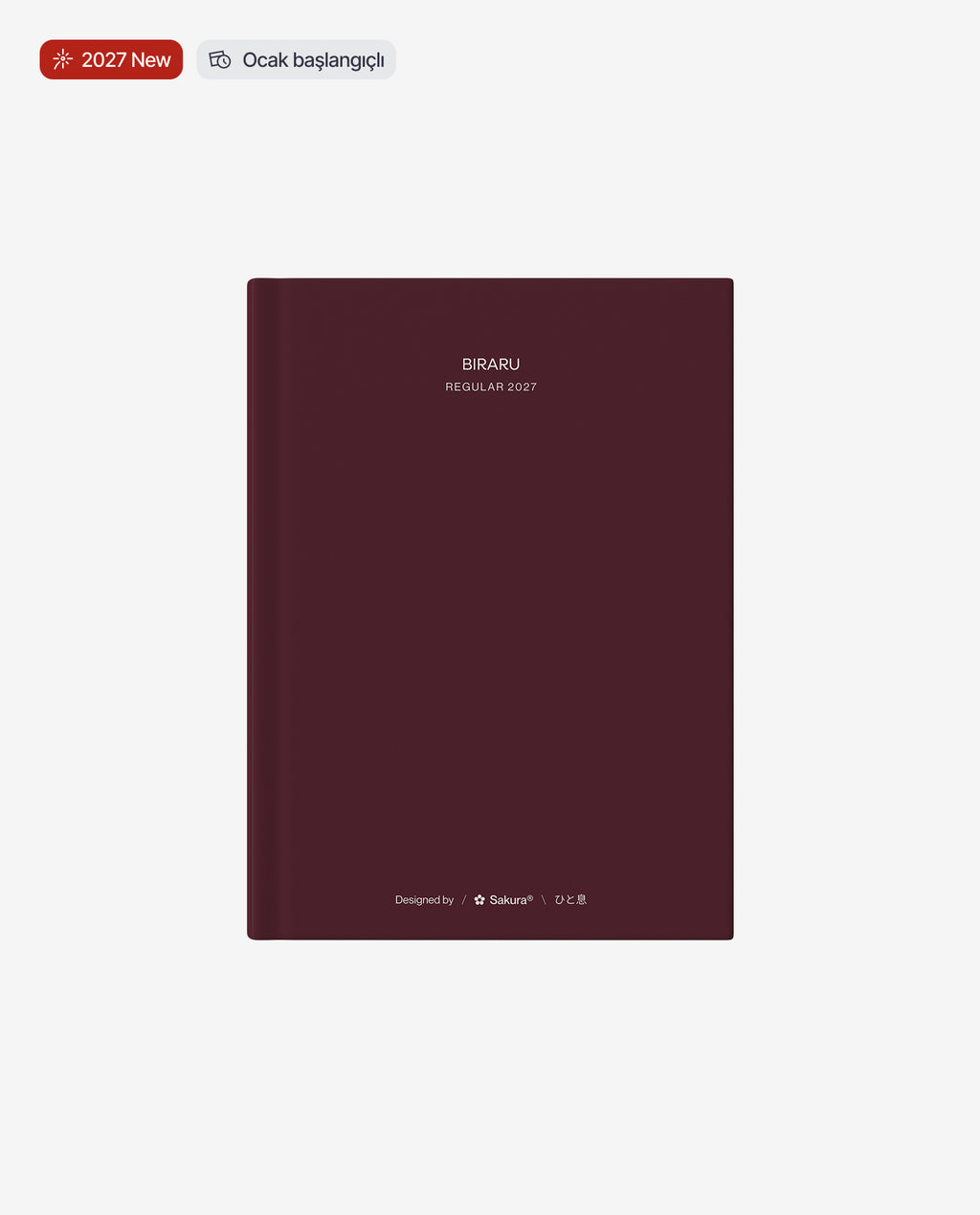 2027 A5 Ajanda · Burgundy