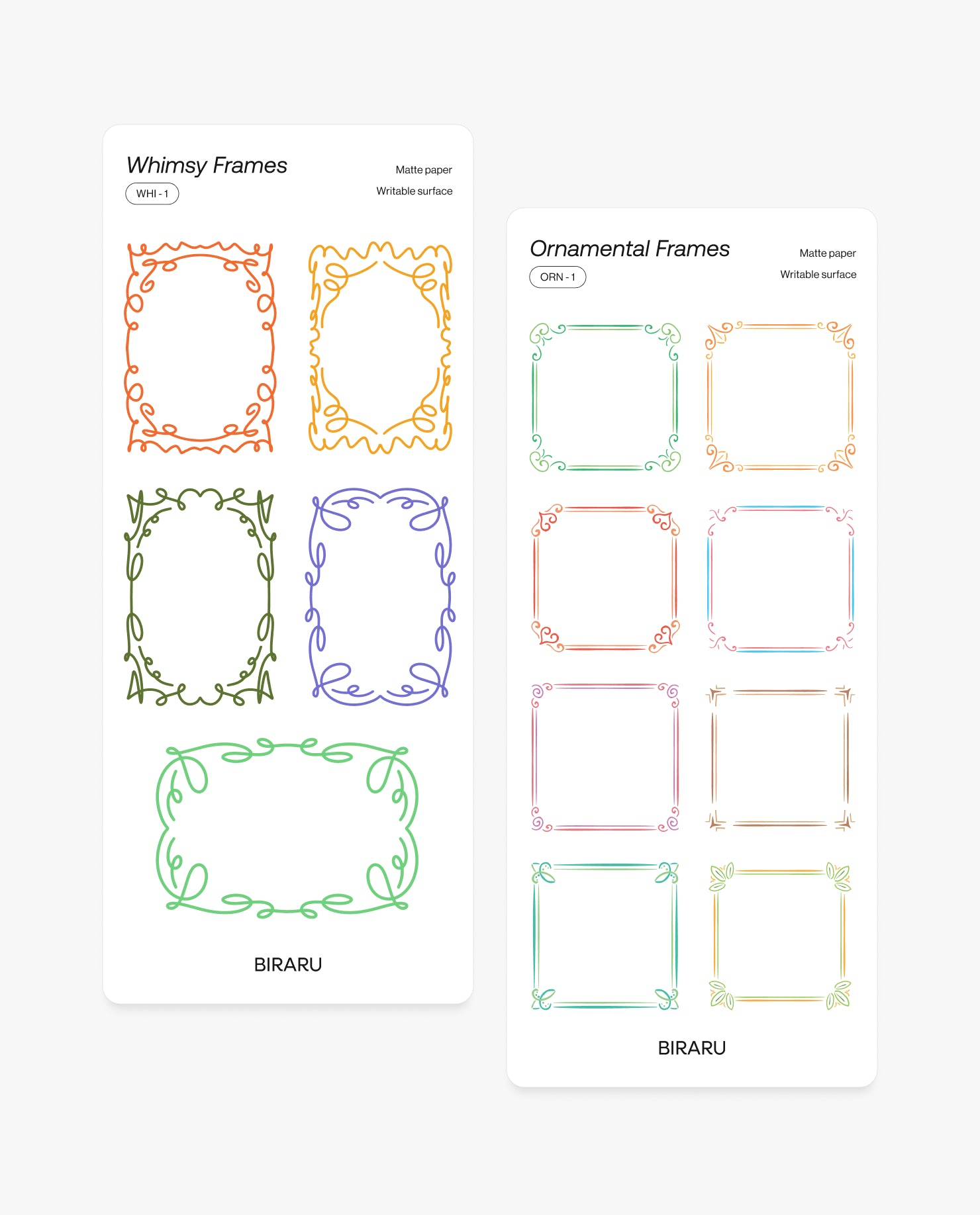 Whimsy Frames Sticker Pack – 2’li Set