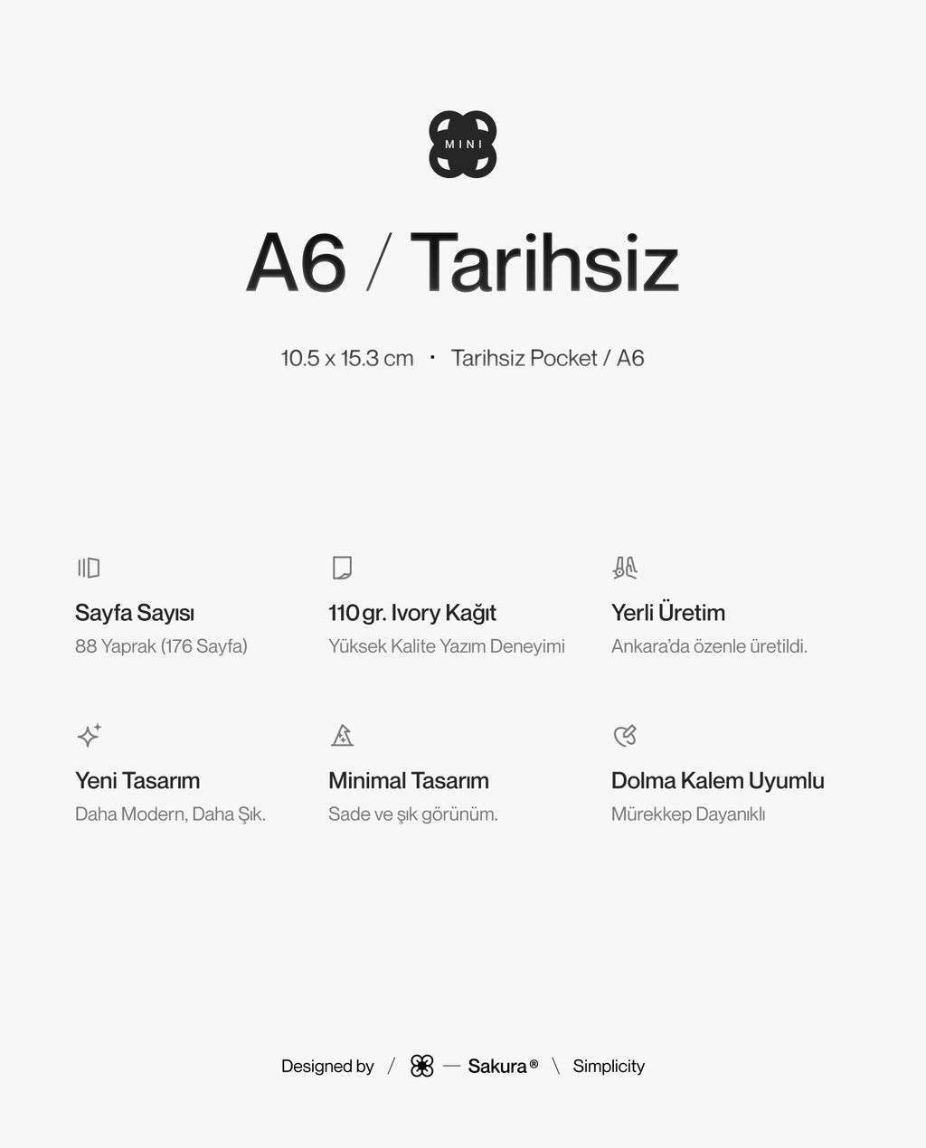 Tarihsiz A6 Ajanda · Ecru