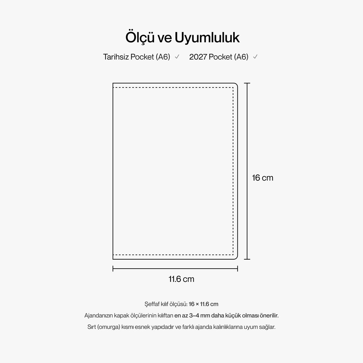 Pocket Şeffaf Kılıf - A6